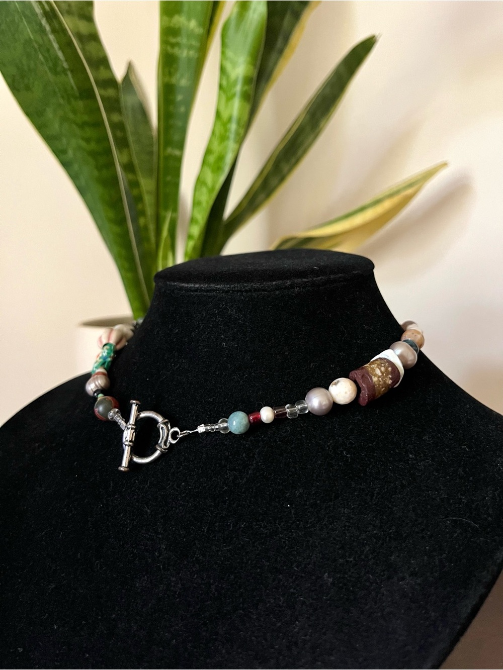 “Forest Floors” Mixed Beaded Unique Choker Necklace